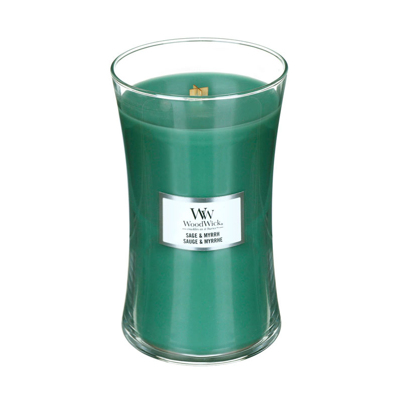 

Свеча ароматическая большая Woodwick Шалфей и мирт, Зеленый