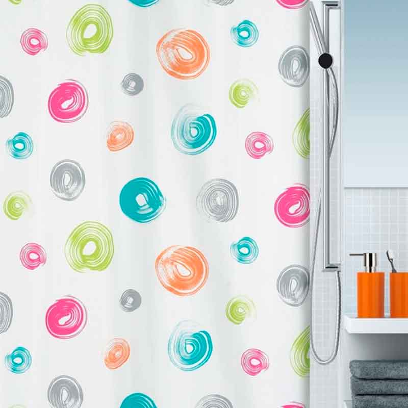 Штора для ванной комнаты, 180x200см, Spirella Brush, цвет: разноцветный
