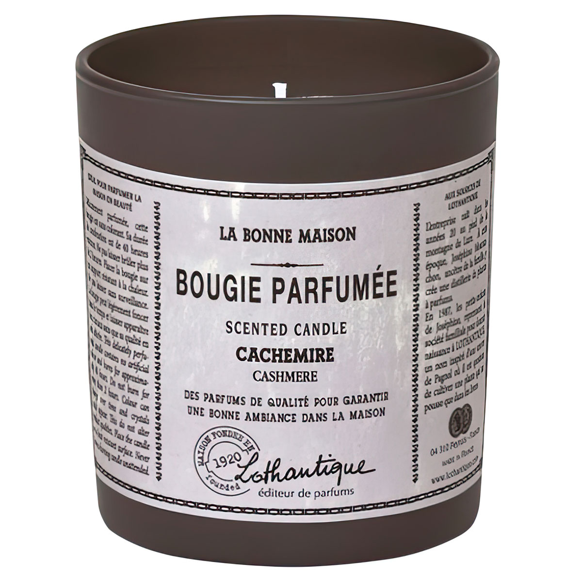 Свеча ароматическая Lothantique La Bonne Maison Кашемир Lothantique N020564, цвет коричневый