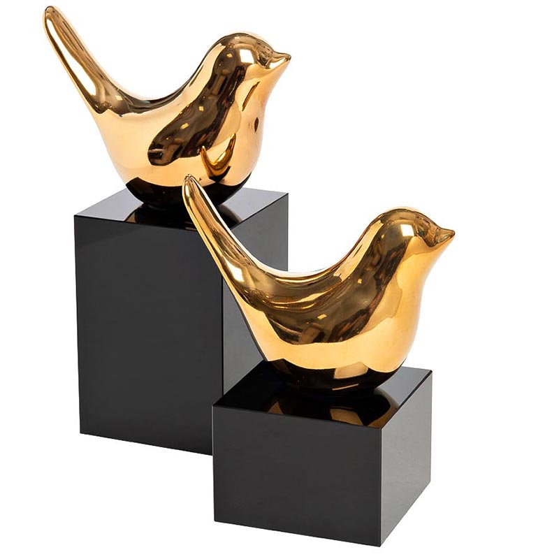 Статуэтка Гарда Декор Птичка золотая на подставке Garda Decor 55RD4007S, цвет золотистый - фото 2
