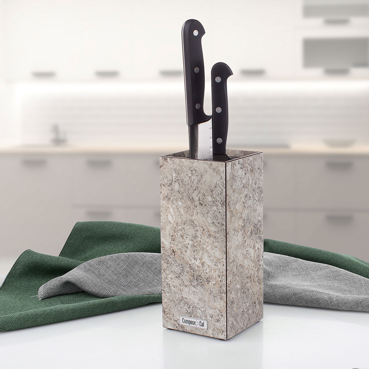 Подставка для кухонных ножей универсальная ComposeEat Everyday, мрамор серый ComposeEat PDN103031OA4