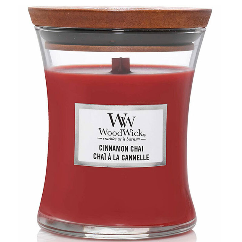 

Свеча средняя Woodwick Чай с корицей, Бордовый