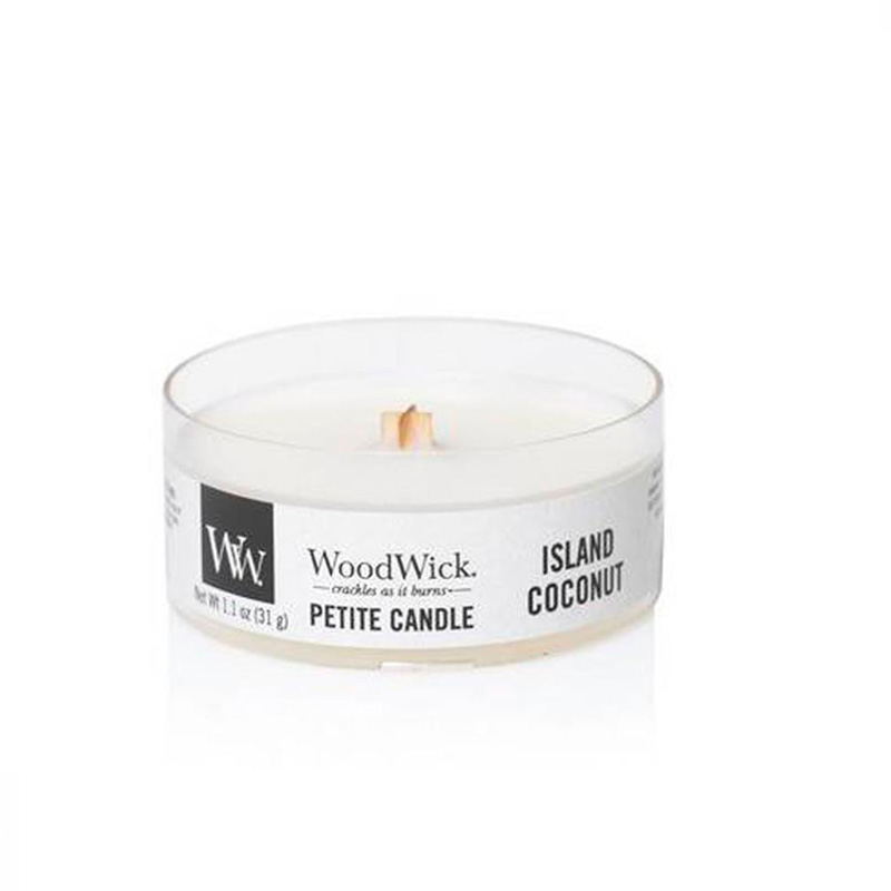 

Свеча мини Woodwick Кокосовый остров, Белый