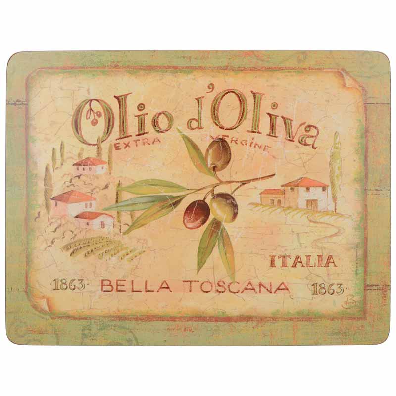 Набор подставок под горячее Creative Tops Olio D'Oliva 22,8x30см, 6шт оливки maestro de oliva фаршированные сёмгой 300 гр