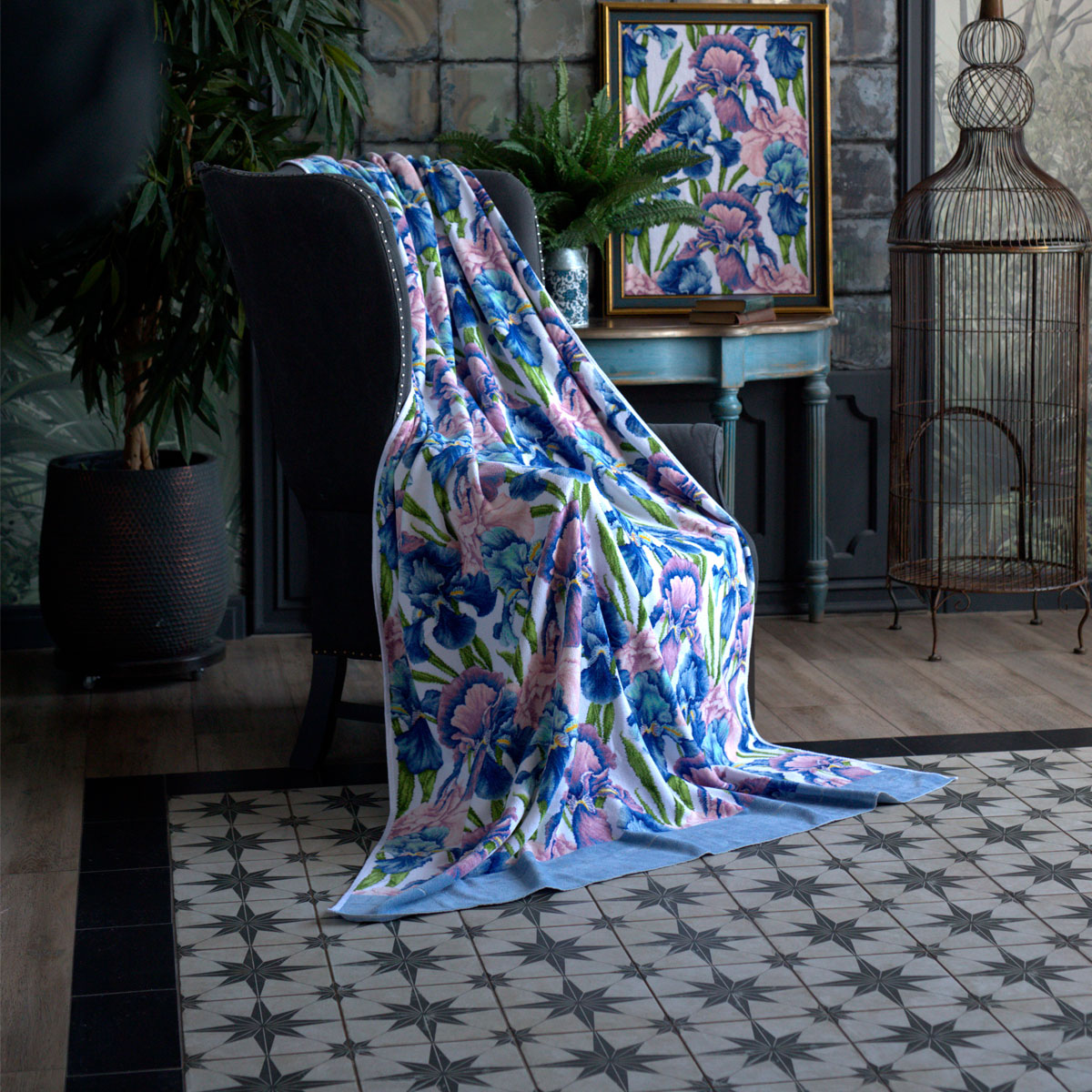 Плед Feiler Giselle 150x230см голубой 65000₽