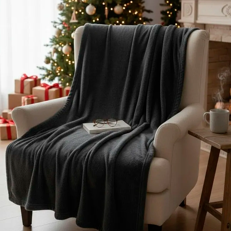 

Плед 200x220см Pappel Cotton, серый