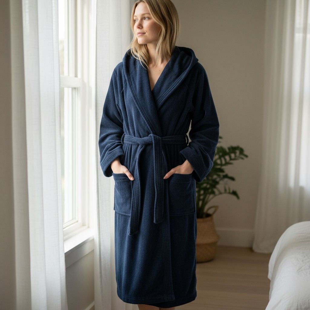 Халат женский Casa Lusso размер XL, темно-синий