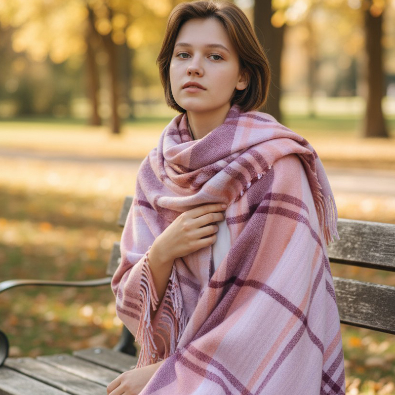 

Плед 1,5-спальный Erdenet Hemper, фиолтевый с розовым