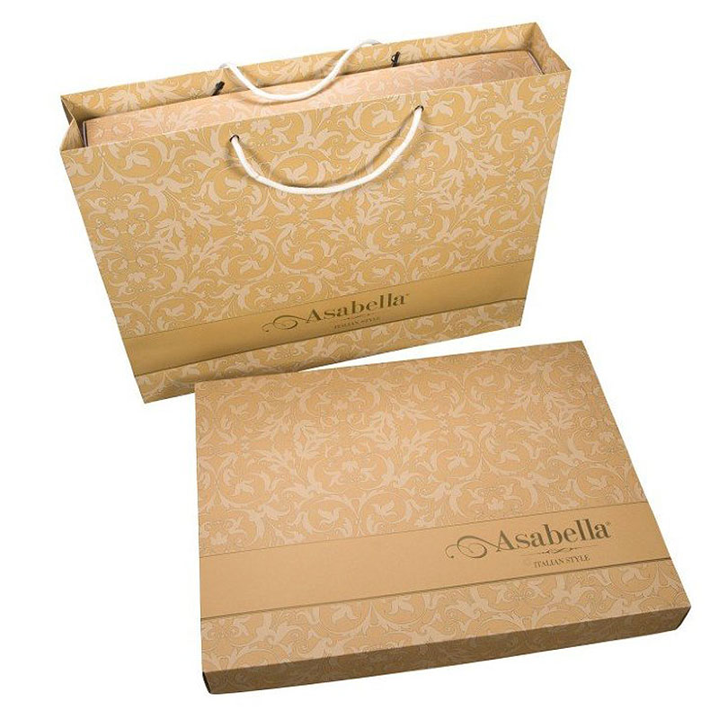 Комплект постельного белья евро Asabella, узоры на молочном Anabella Asabella 1776-6, цвет бежевый - фото 3