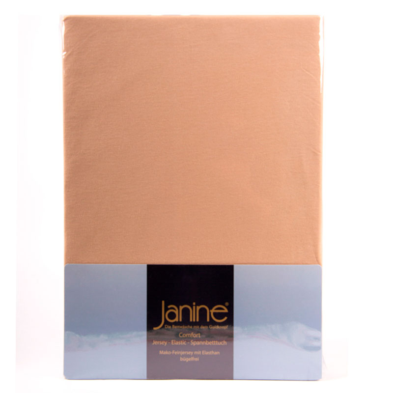 Простыня на резинке 1,5-спальная Janine Elastic 150x200см, коричневая Janine 5002/37/150200, цвет коричневый, размер 200x150
