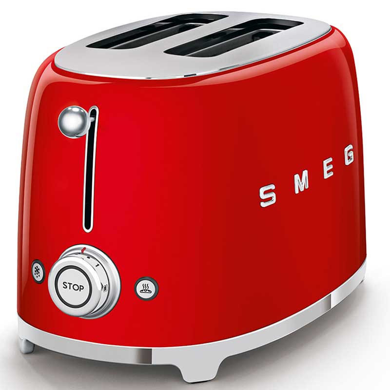 Тостер на 2 ломтика Smeg 50’s Style, красный Smeg TSF01RDEU - фото 2