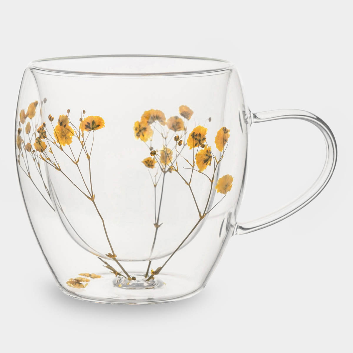 

Кружка с сухоцветами внутри Anna Lafarg Лимоны Желтые цветы