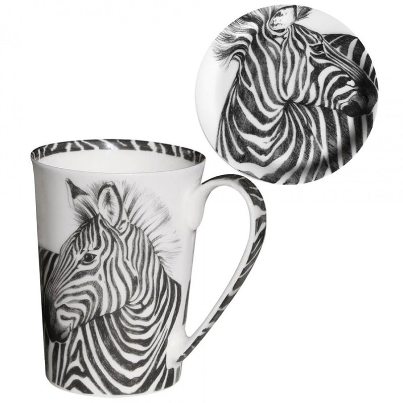 Кружка с крышкой Taitu Wild Spirit Zebra Taitu 12-1-4-D, цвет белый - фото 2