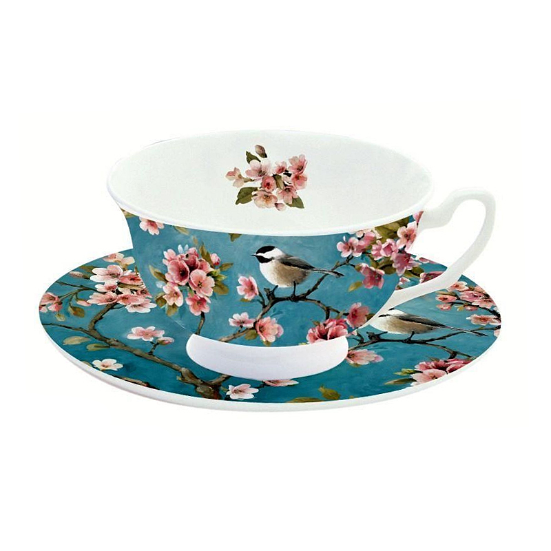 

Чашка с блюдцем Easy Life Blossom, 150мл, Голубой