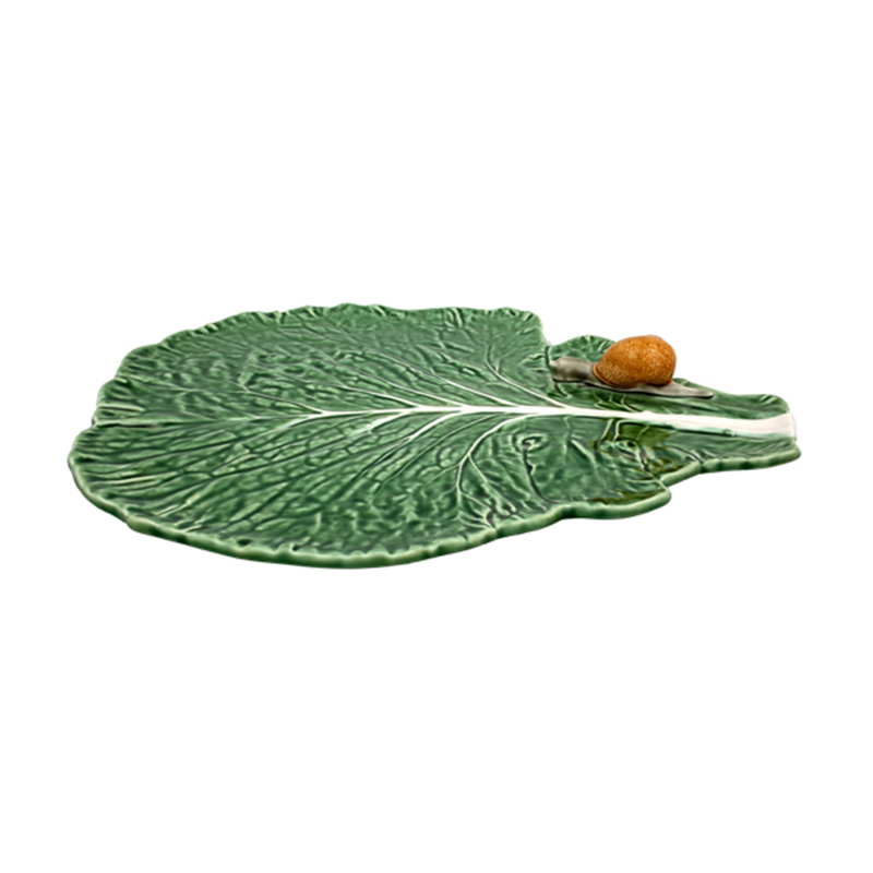 салатник bordallo pinheiro капуста 17 5 см Блюдо Bordallo Pinheiro Cabbage Leaf With Snail Natural