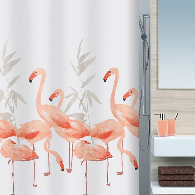Штора для ванной комнаты Spirella Flamingo коврик для ванны spirella highland highland голубой 55х65 см