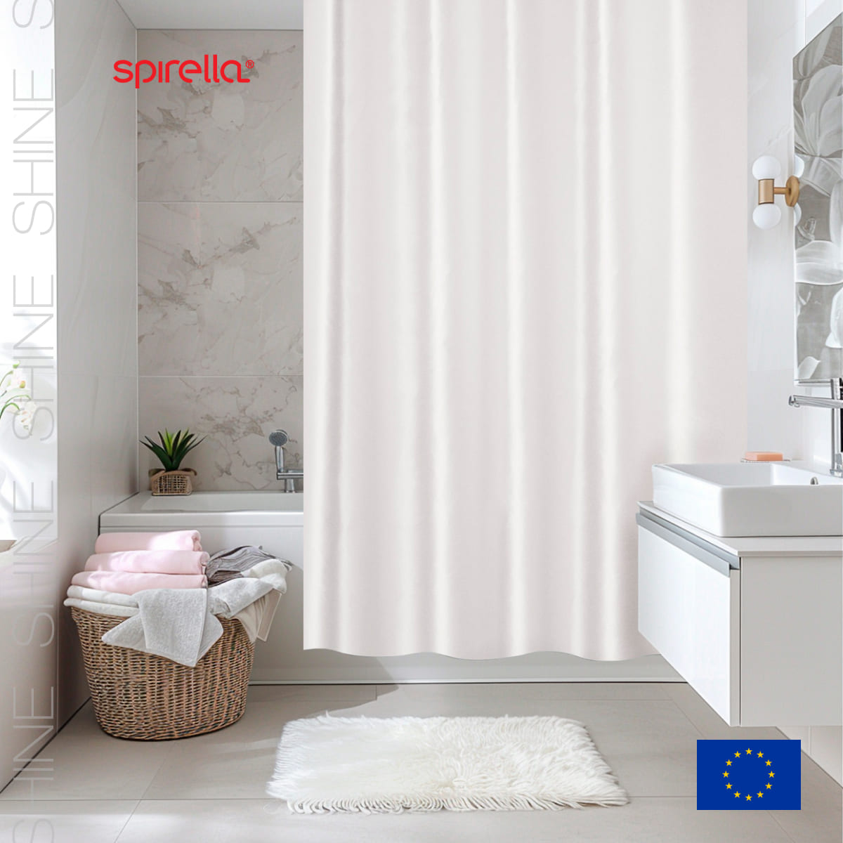 

Штора для ванной комнаты Spirella Shine white