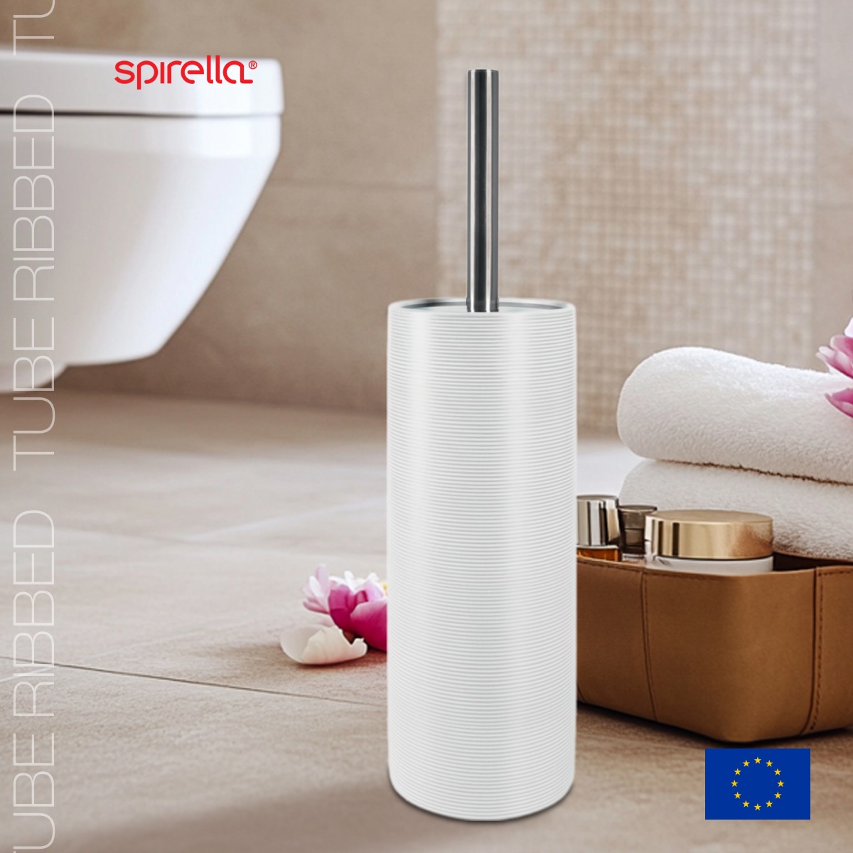 

Ерш с подставкой Spirella Tube-Ribbed, белый