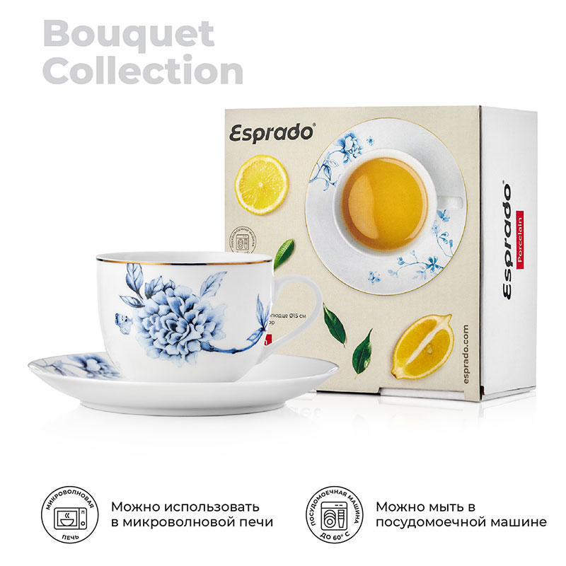 Чайная пара Esprado Bouquet Esprado BQT022BE303, цвет белый - фото 2