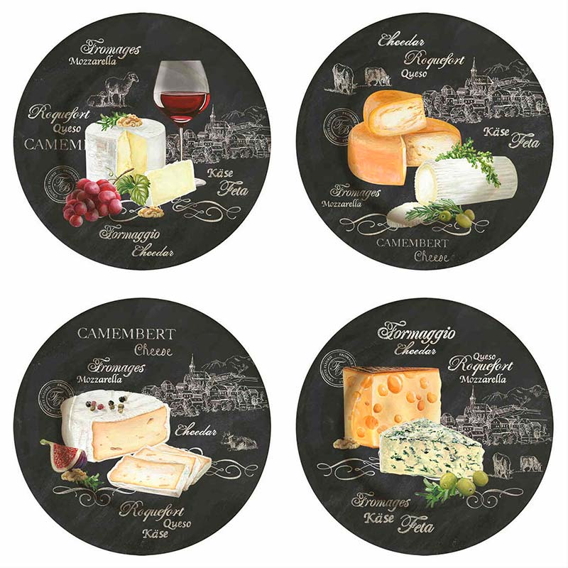 Набор тарелок для сыра Easy Life World Of Cheese, 4шт сыр hochland творожный сливочный 140 гр