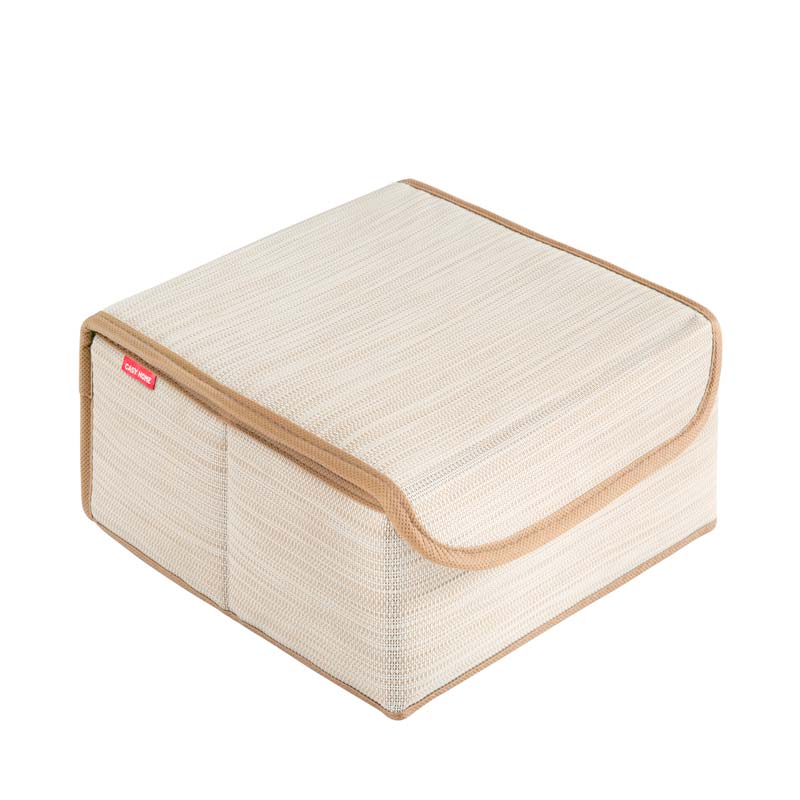 Коробка для хранения Casy Home Лен с крышкой 27x25x12см вакуумные пакеты для хранения вещей laima