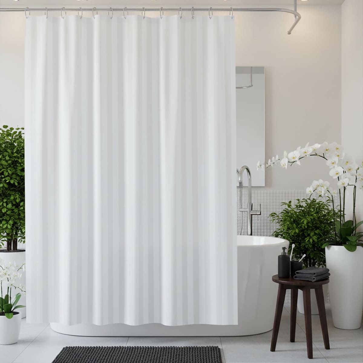 

Штора для ванной комнаты Spirella Magi-Satin, цвет белый