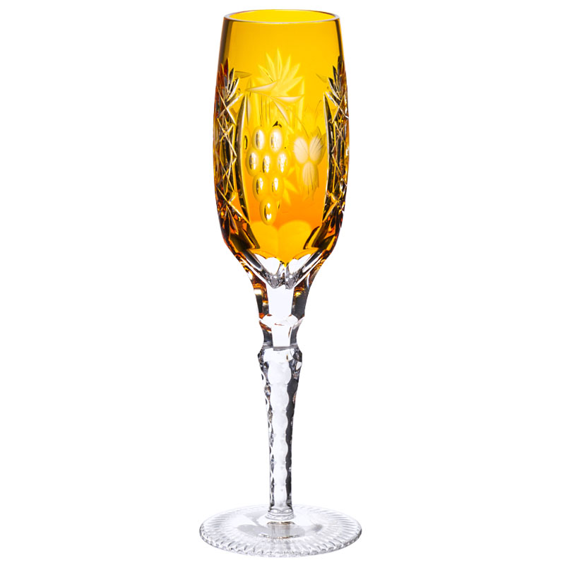 Фужер для шампанского Ajka Crystal Grape 180мл, янтарный Ajka Crystal 1/amber/64582/51380/48359, цвет желтый