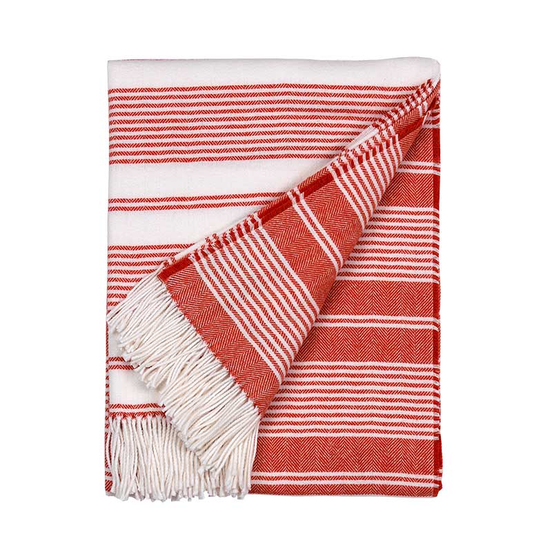 

Плед 1,5-спальный Gant Home CC Stripe Throw, боровый, Красный