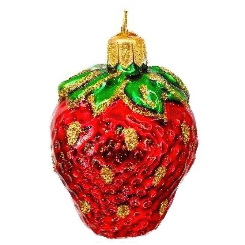 

Елочное украшение Коломеев Клубничка, Красный;зеленый