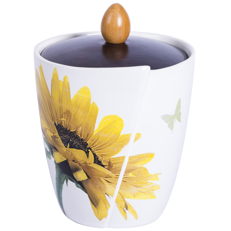 Банка для хранения Ceramiche Viva Sunflower 13x13x18см