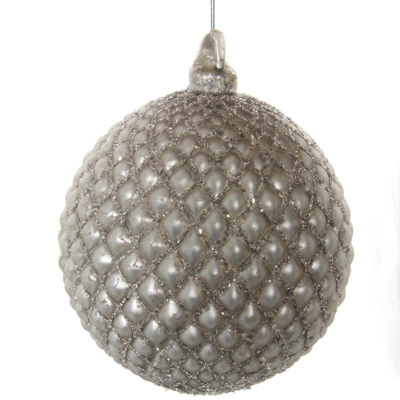 

Елочное украшение Shishi Шар 19см, цвет серый