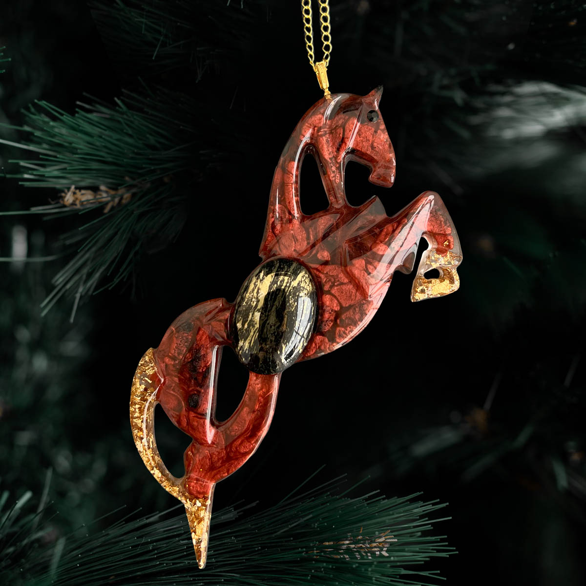 

Елочная игрушка Incrua Лошадь, гранат