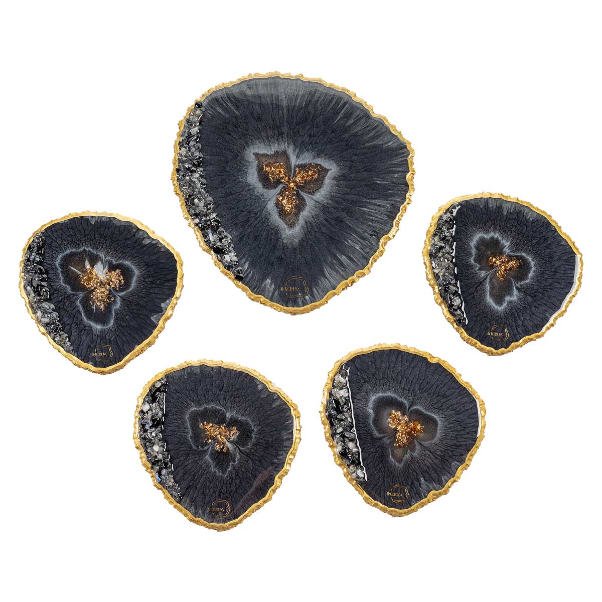 

Набор №1 из эпоксидной смолы Incrua Plato (1XL+4L) Графит, Золото