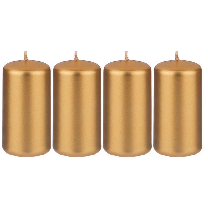 Набор свечей Garda Decor 4шт, золотой металлик набор свечей витых 1 5х 15 см 3 штуки золотой блистер