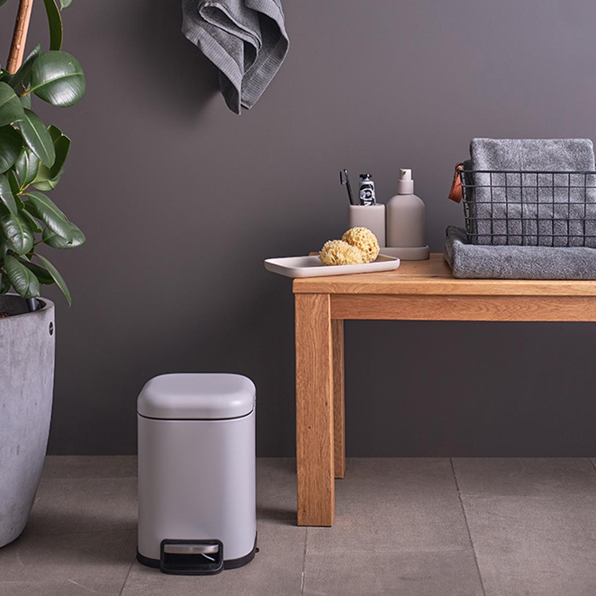 

Ведро мусорное с педалью Smart Solutions 6л, цвет светло-серый