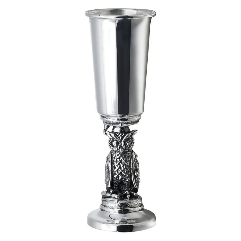 Рюмка Кольчугинский Мельхиор Охотничий домик Сова