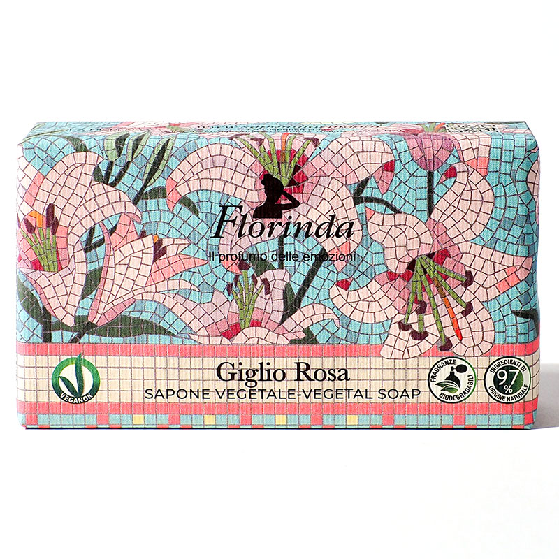 Мыло туалетное Florinda Итальянская Мозаика. Розовая лилия Florinda 70488, цвет розовый