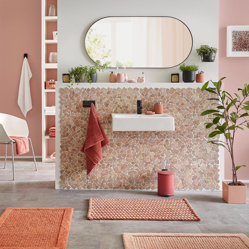 Коврик для ванной комнаты Kleine Wolke Net Papaya 60x60см Kleine Wolke 9171397135, цвет розовый - фото 2
