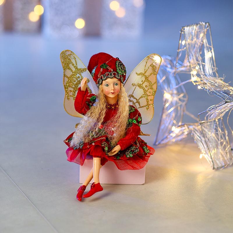 

Сувенир Miland Эльф в красном костюме с крыльями, 35см