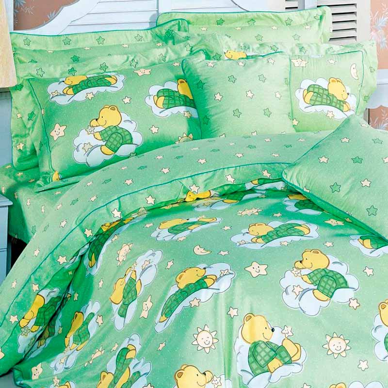 Комплект постельного белья детский Anabella Asabella, светло-зеленый