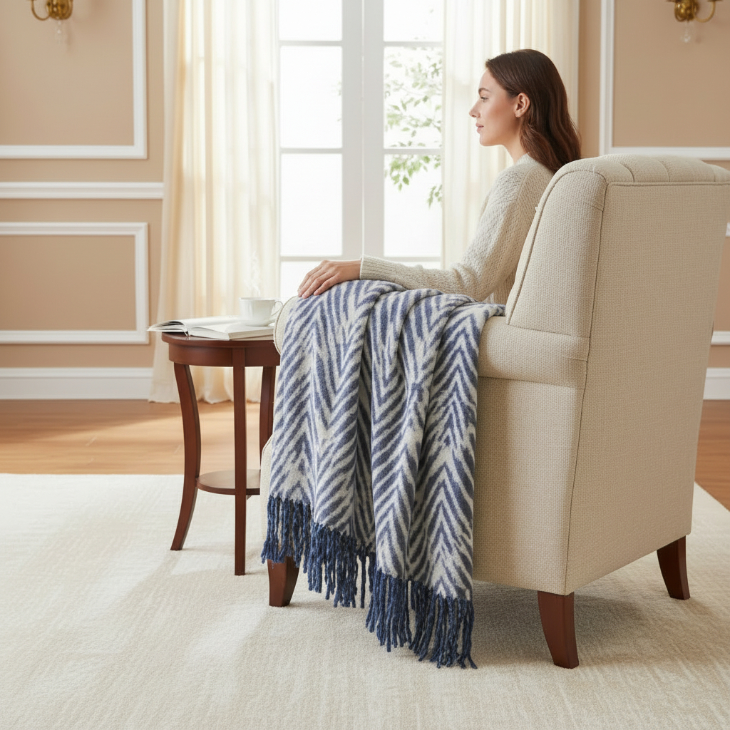 Плед 200x220см Pappel Scotch Jacquard бежевый 4810₽