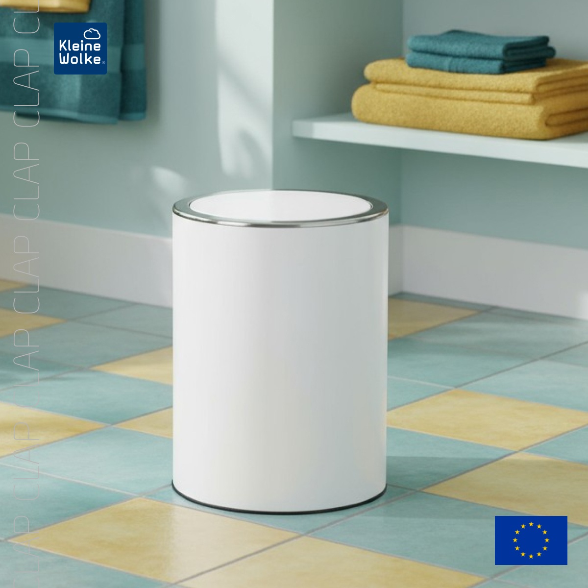 

Ведро для мусора Kleine Wolke Clap 5л, цвет белый