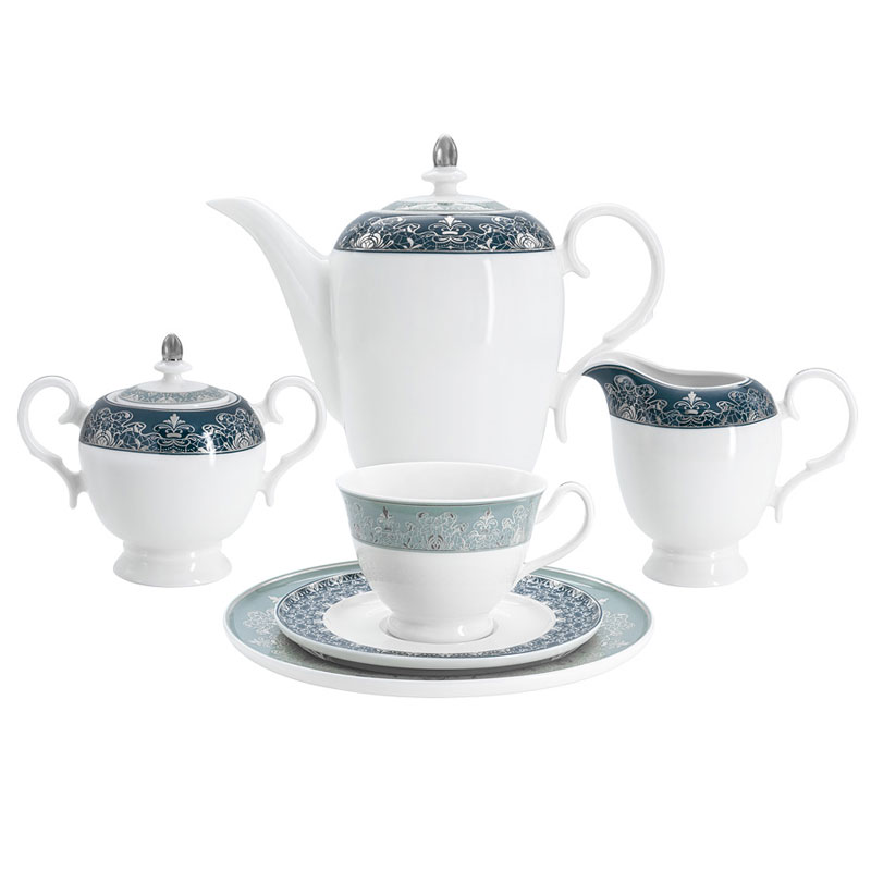 Сервиз чайный Anna Lafarg Emily Серебряное кружево 21 предмет на 6 персон ethereal blue сервиз на 6 персон