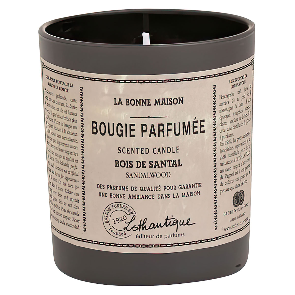 Свеча ароматическая Lothantique La Bonne Maison Сандал ароматическая смесь натуральная для бани ванны сандал 100мл