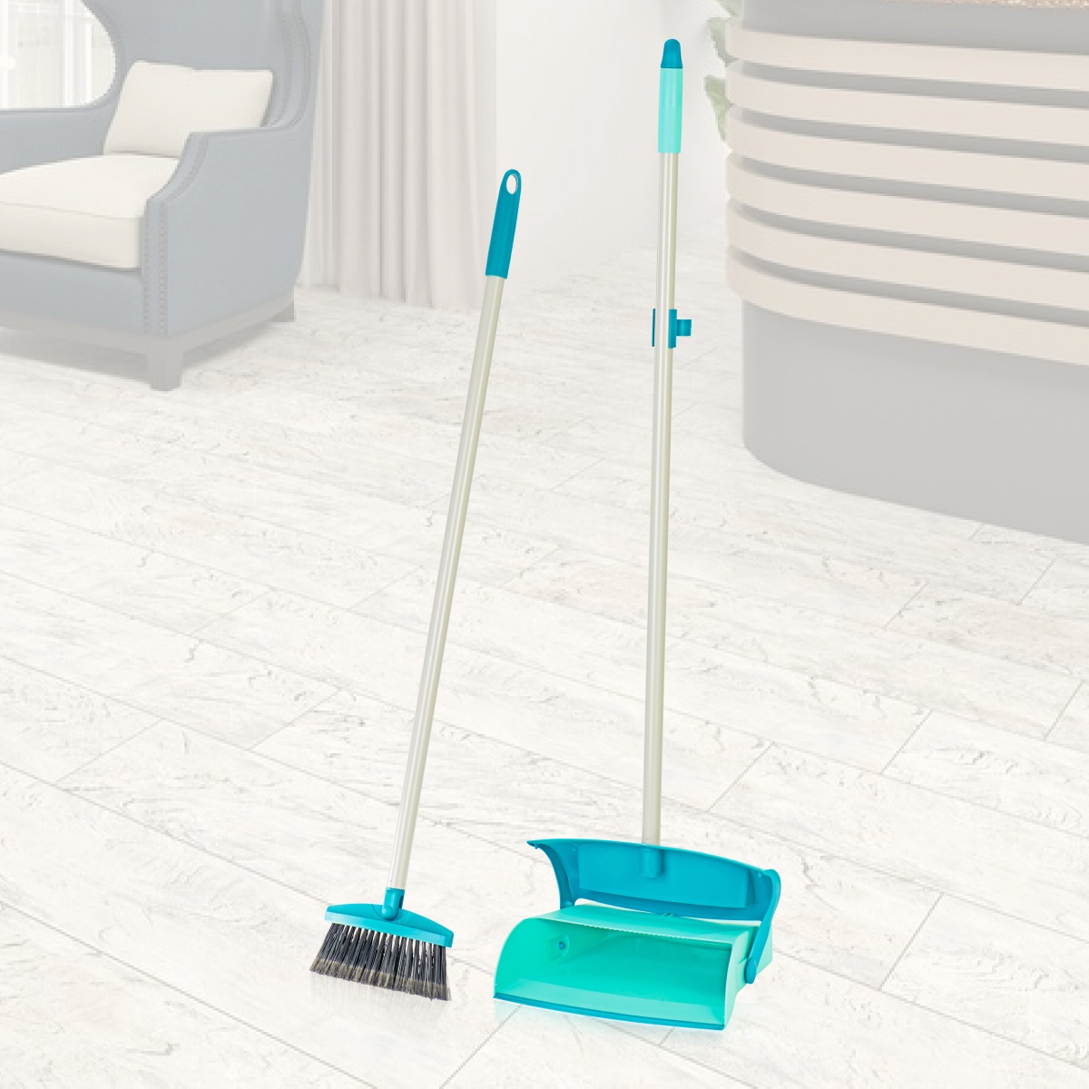 

Набор для уборки Leifheit: щетка с контейнером для мусора