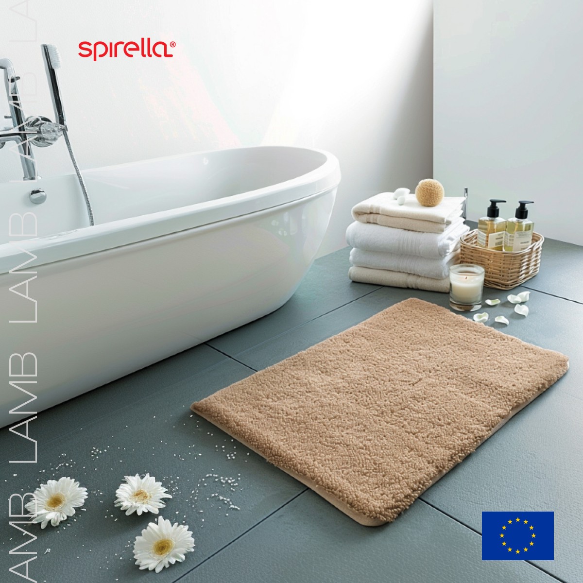 

Коврик для ванной 70x120см Spirella LAMB, бежевый