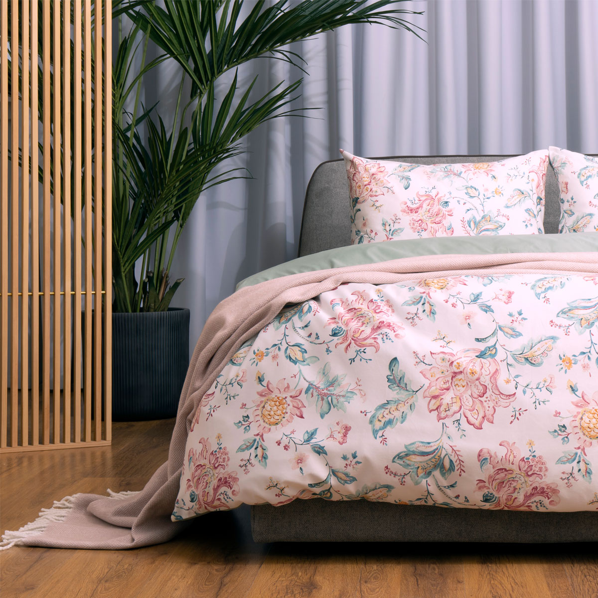Комплект постельного белья 1,5-спальный Lameirinho Ebony сумка для обуви розовый два вида ручек текстиль 41х31 см