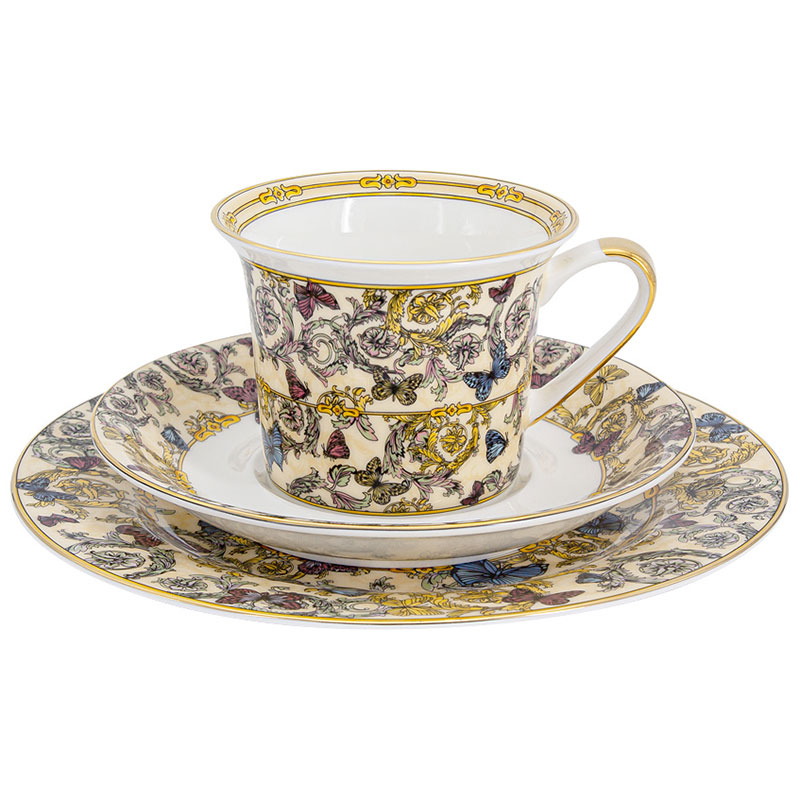 Сервиз чайный Royal Crown Бабочки 21 предмет на 6 персон Royal Crown RC9-21TS-665H, цвет разноцветный - фото 3