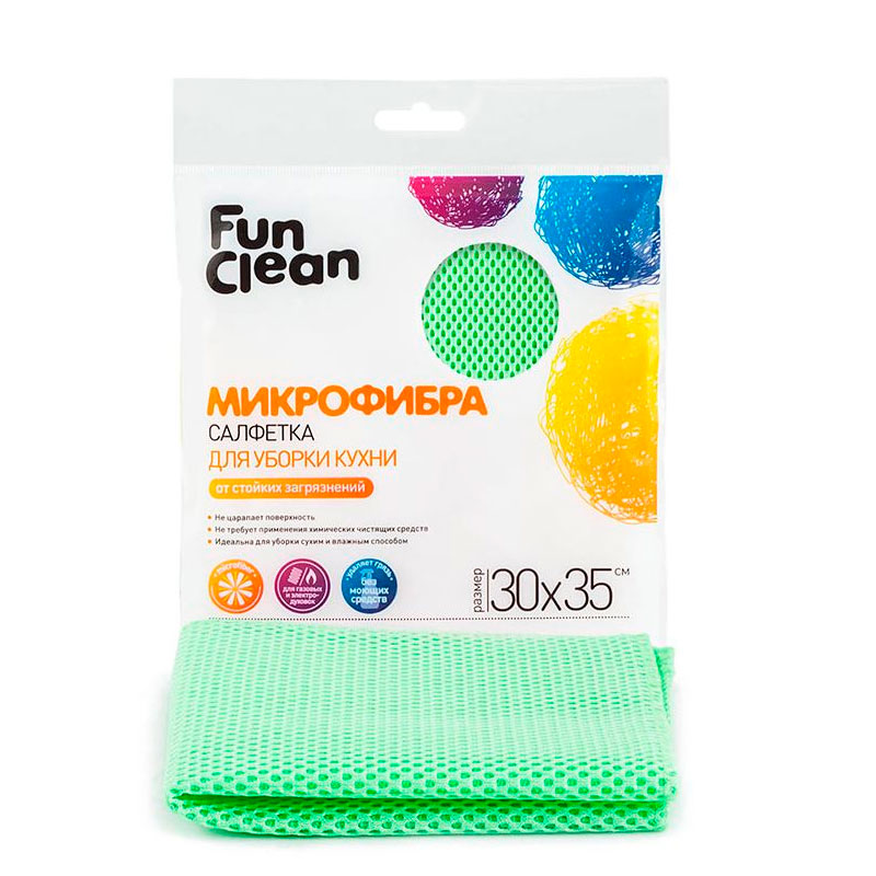 

Салфетка Fun Clean от стойких загрязнений для уборки кухни, В ассортименте