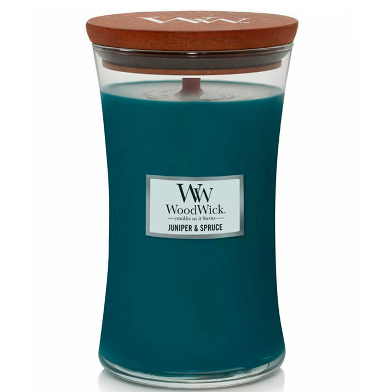 

Свеча большая Woodwick Можжевельник и ель, Зеленый